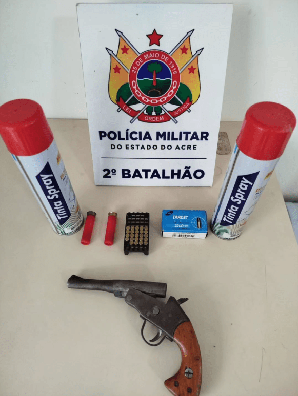 Arma de fogo é apreendida pela PM no bairro Santa Helena, em Rio&nbsp;Branco