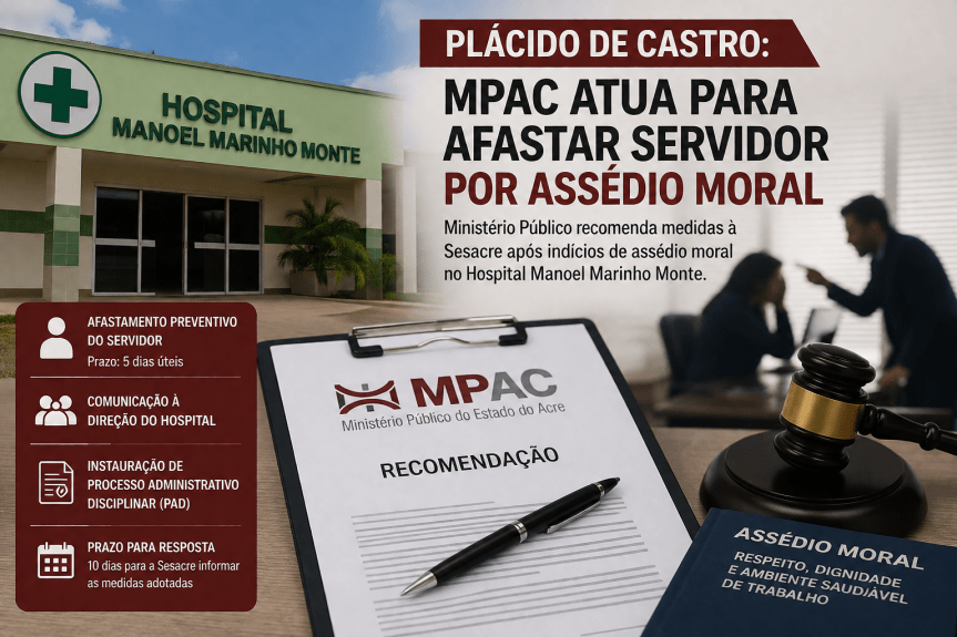 MPAC recomenda afastamento de servidor investigado por suposto assédio moral em hospital de Plácido de&nbsp;Castro